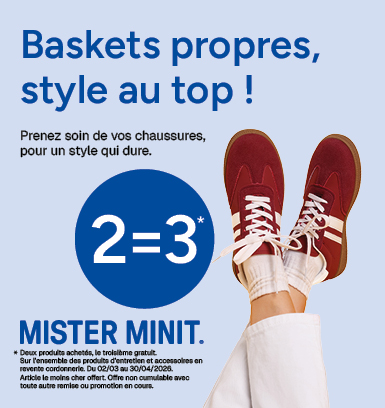 2 = 3 sur la revente cordonnerie chez Mister Minit Mériadeck 👣